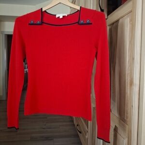 Etcetera Red Sweater with Black Trim